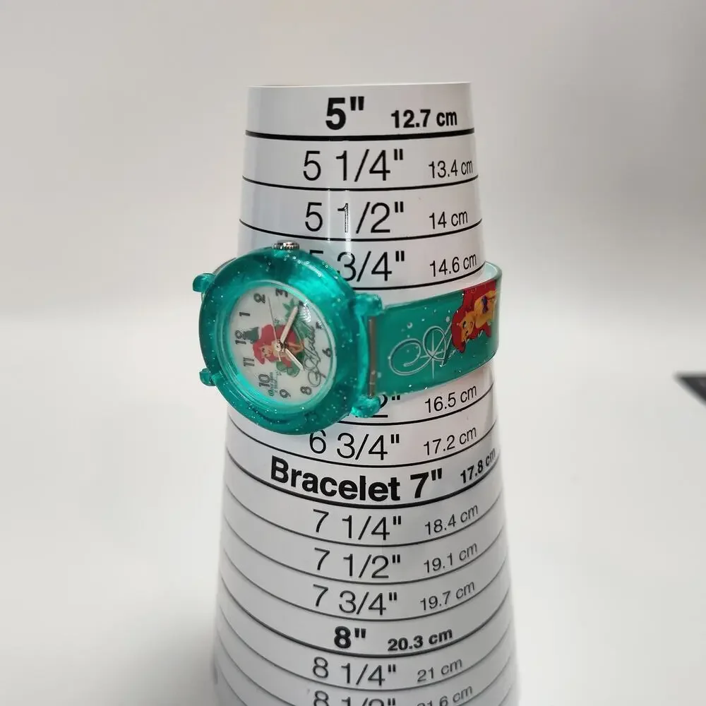 Disney Ariel Glitter Watch Teal Plastic Strap